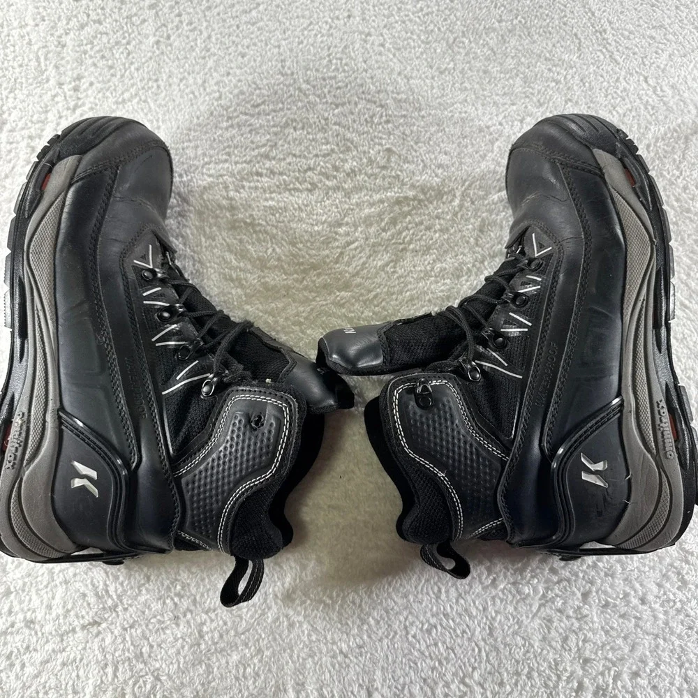 Korkers Waterproof Black‎ Men's Lace Up Boots Size 10 Swappable Soles Hiking